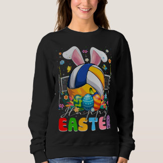 Volleyball Ball With Bunny Ears Easter Day Boys Ki Sweatshirt