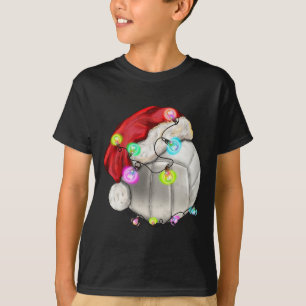 Volleyball Ball With Santa Hat Christmas Kid Boys  T-Shirt