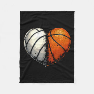 Volleyball Basketball Ball Heart Srts Lover Valent Fleece Blanket