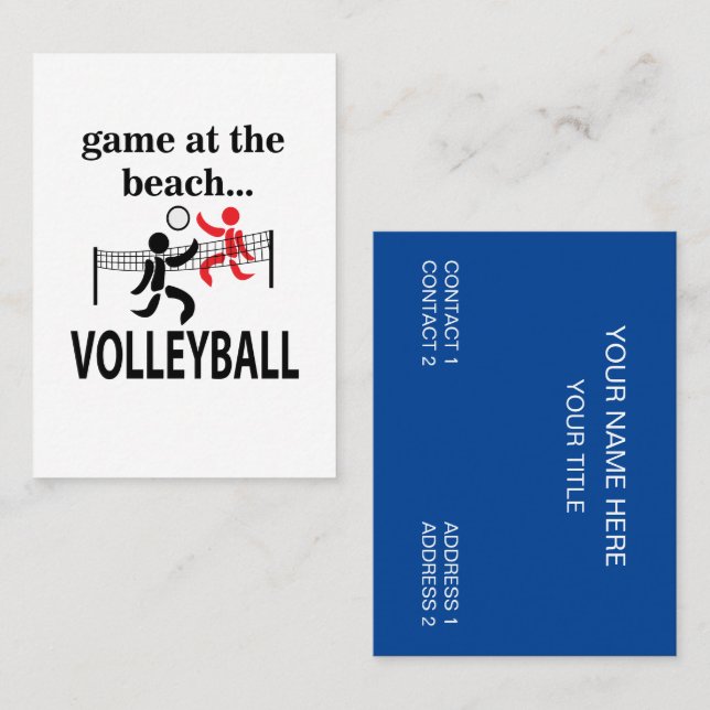 Volleyball Beach Volleyball Sports Coach Business Card (Front/Back)