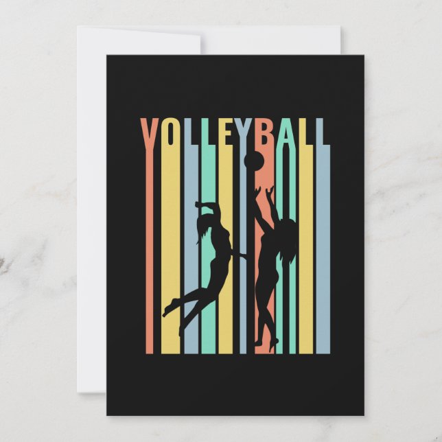 Volleyball  Beachvolleyball Retro Invitation (Front)