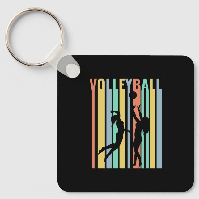 Volleyball  Beachvolleyball Retro Key Ring (Front)