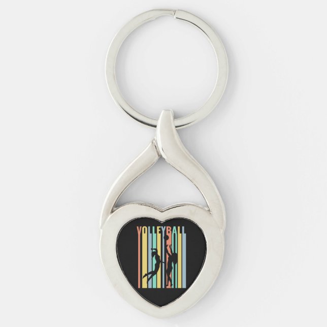Volleyball  Beachvolleyball Retro Key Ring (Front)