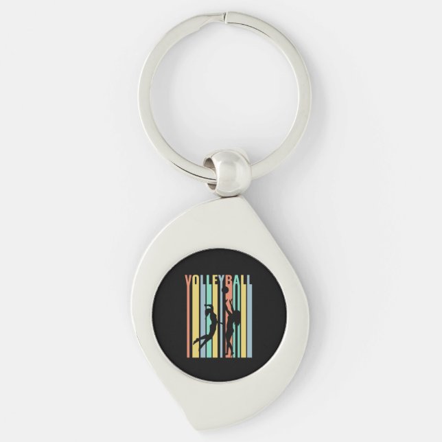 Volleyball  Beachvolleyball Retro Key Ring (Front)