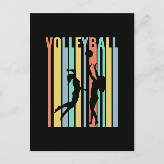 Volleyball  Beachvolleyball Retro Postcard (Front)