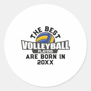 Volleyball Birth Year Name Number Classic Round Sticker