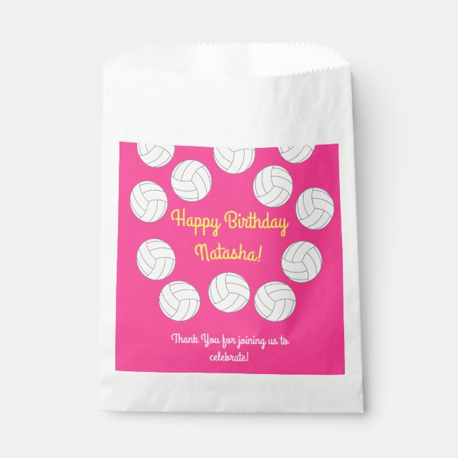 Volleyball Birthday Party Favour Bags (Front)