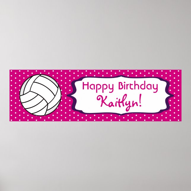 Volleyball Birthday Poster (Front)