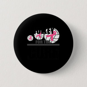 Volleyball Breast Cancer Pink Ribbon Volley For Th 6 Cm Round Badge
