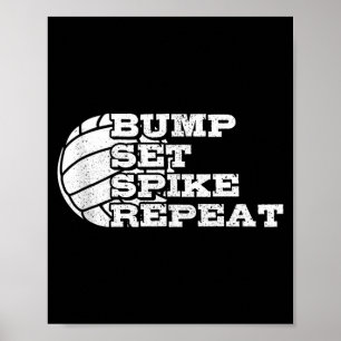 Volleyball Bump Set Ske Repeat Beach Volleyball Gi Poster