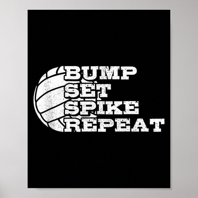 Volleyball Bump Set Ske Repeat Beach Volleyball Gi Poster (Front)