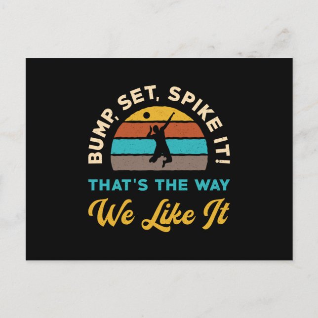 Volleyball Bump Set Spike It Volleyball Player Postcard (Front)