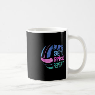 Volleyball Bump Set Spike Repeat Girls Teen Coffee Mug