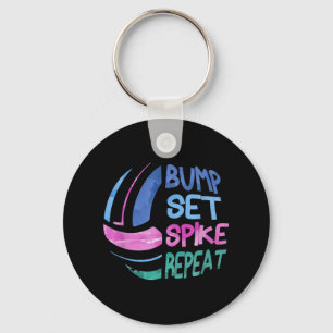Volleyball Bump Set Spike Repeat Girls Teen  Key Ring