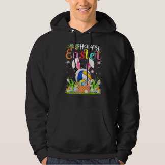 Volleyball Bunny Egg Hunting  Volleyball Happy Eas Hoodie