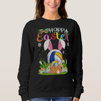 Volleyball Bunny Egg Hunting  Volleyball Happy Eas Sweatshirt