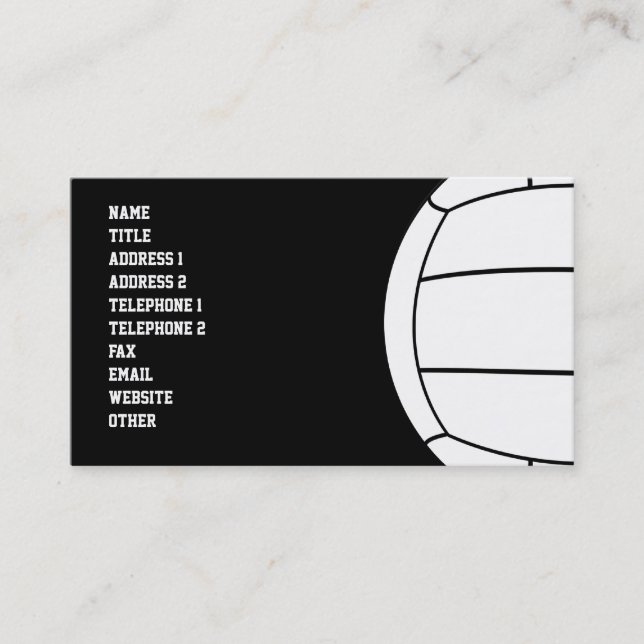 Volleyball Business Card (Front)