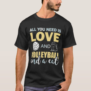 Volleyball Cat Ladies Summer Vacation T-Shirt