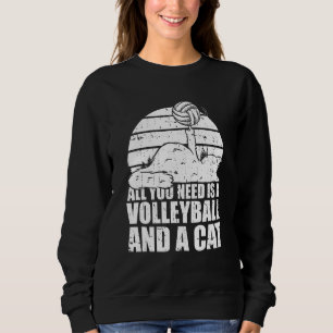 Volleyball Cats Vball Beach Volleyball Cat Sweatshirt