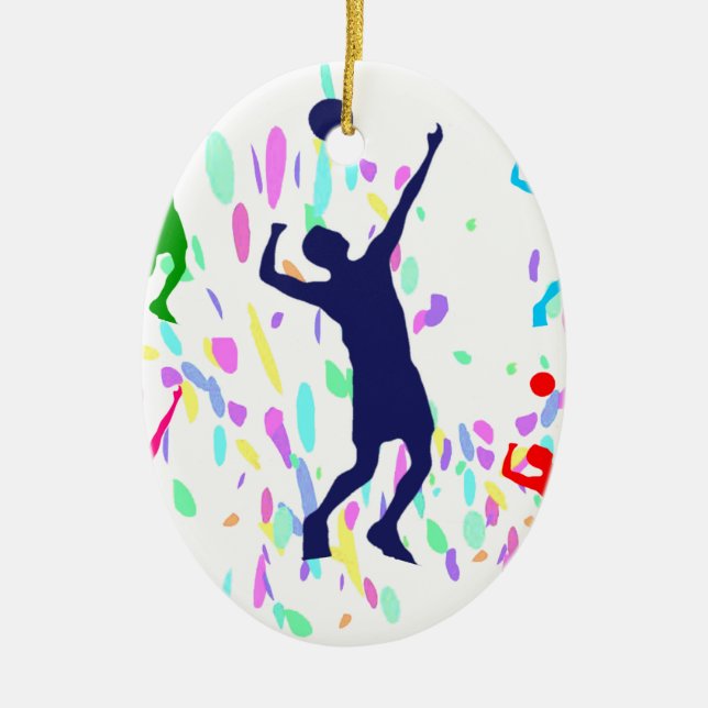 VOLLEYBALL CERAMIC TREE DECORATION (Front)