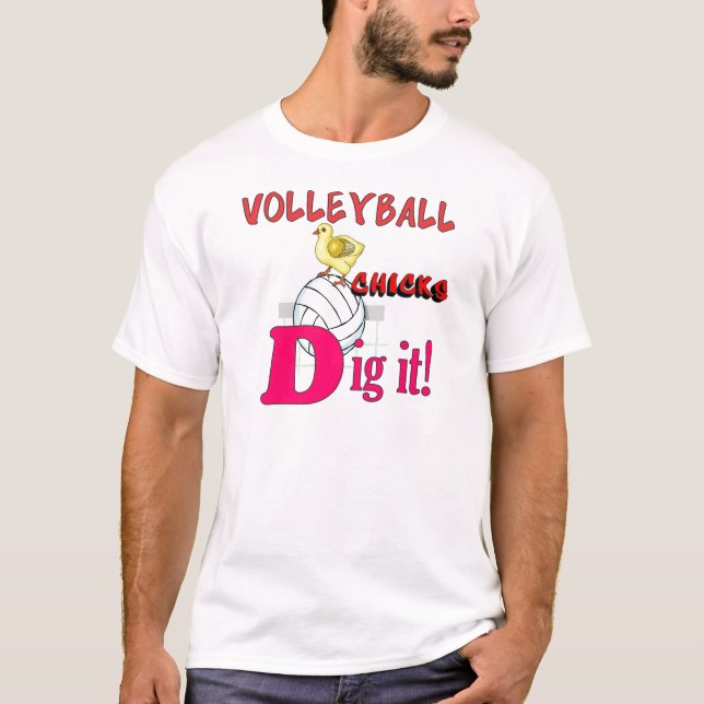 VOLLEYBALL CHICKS DIG IT.png T-Shirt (Front)