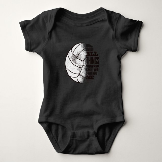 Volleyball christ baby bodysuit (Front)