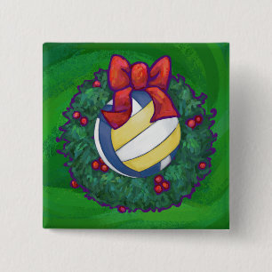 Volleyball Christmas 15 Cm Square Badge