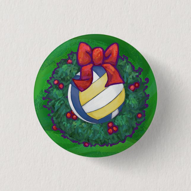 Volleyball Christmas 3 Cm Round Badge (Front)