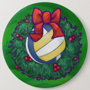 Volleyball Christmas 6 Cm Round Badge