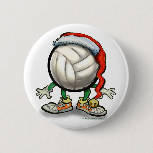 Volleyball Christmas 6 Cm Round Badge