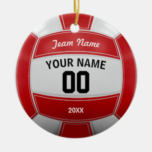 Volleyball Christmas Ceramic Tree Decoration