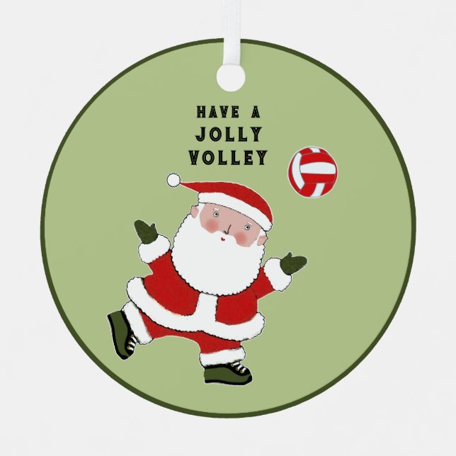 Volleyball Christmas Collectable Metal Tree Decoration (Front)