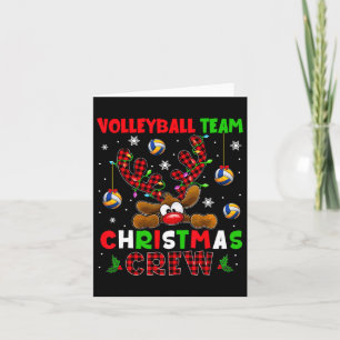 Volleyball Christmas Crew Xmas Reindeer Red Colour Card