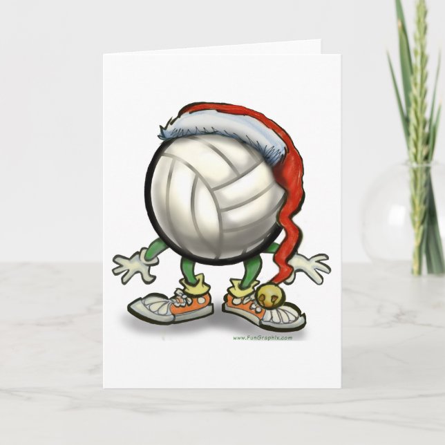 Volleyball Christmas Holiday Card (Front)