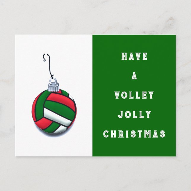 Volleyball Christmas Holiday Cheer Postcard (Front)