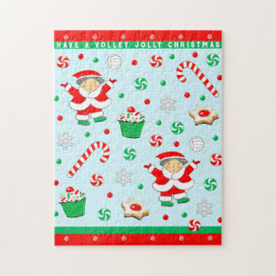 Volleyball Christmas Holiday Jigsaw Puzzle
