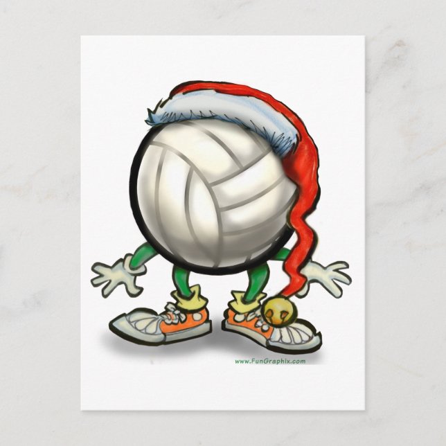 Volleyball Christmas Holiday Postcard (Front)