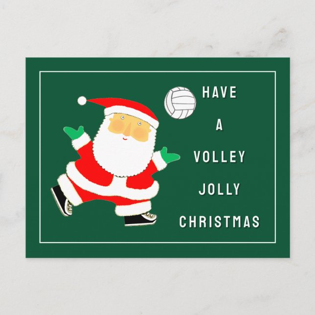 Volleyball Christmas Holiday Postcard (Front)
