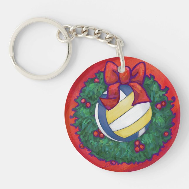 Volleyball Christmas Key Ring (Front)