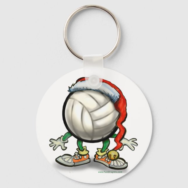 Volleyball Christmas Key Ring (Front)