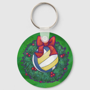 Volleyball Christmas Key Ring