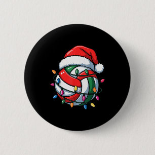 Volleyball Christmas Santa Hat Volleyball Srt Men 6 Cm Round Badge