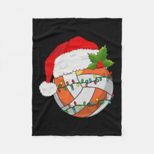Volleyball Christmas Santa Hat Women Men Tennis Lo Fleece Blanket