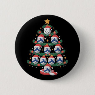 Volleyball Christmas Tree Lights Sports Player  6 Cm Round Badge