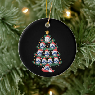 Volleyball Christmas Tree Lights Sports Player Ceramic Tree Decoration