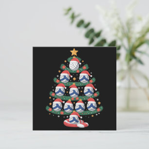 Volleyball Christmas Tree Lights Sports Player Holiday Card