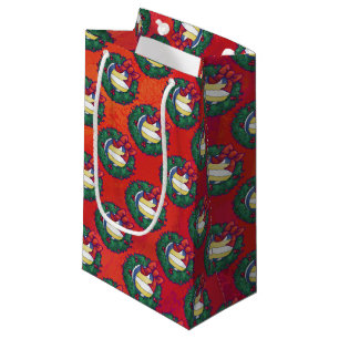 Volleyball Christmas Wreath Small Gift Bag