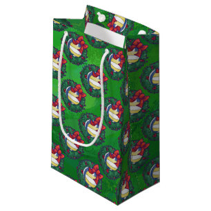 Volleyball Christmas Wreath Small Gift Bag