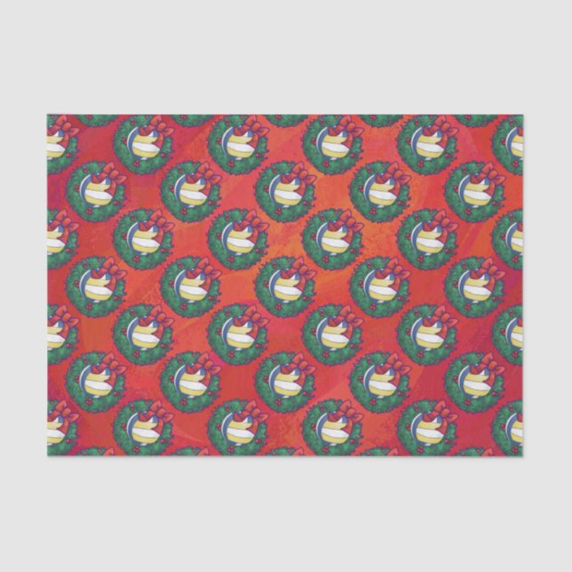 Volleyball Christmas Wreath Tissue Paper (Front)