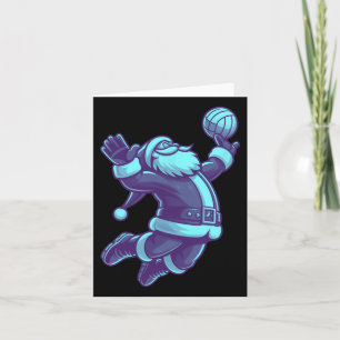 Volleyball Christmas Xmas Christmas Santa Volleyba Card